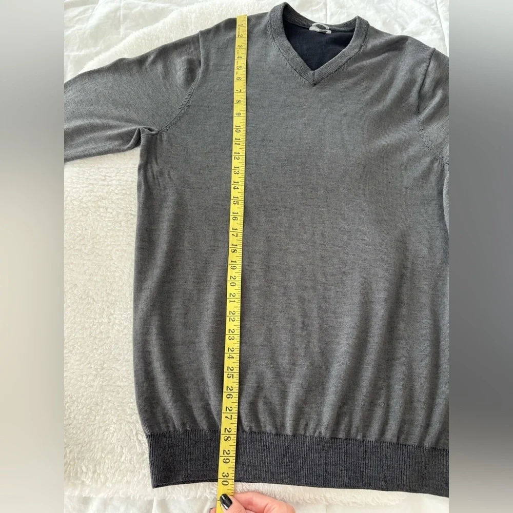 Ashworth Charcoal V-Neck Sweater Merino Wool XL Golf
